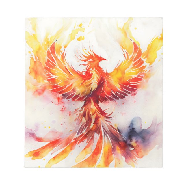 Phoenix Spreading it's Wings Rising from the Ashes Notepad (Front)