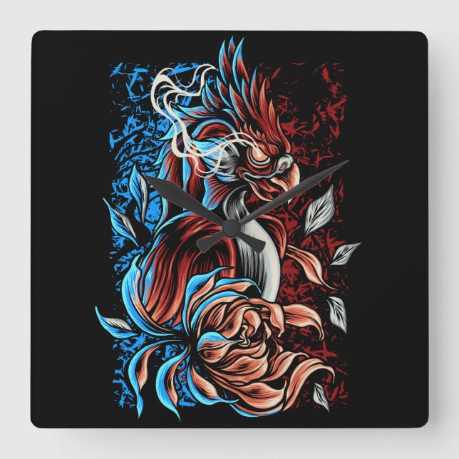 Phoenix Square Wall Clock (Front)