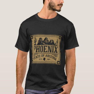 Phoenix State Of Arizona Estd 1881 Cactus Mountain T-Shirt