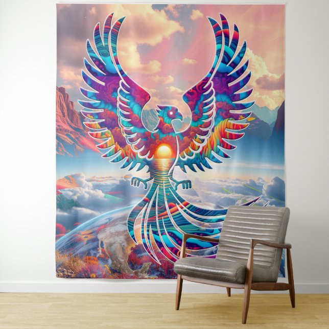 Phoenix Sunrise Tapestry (In Situ)