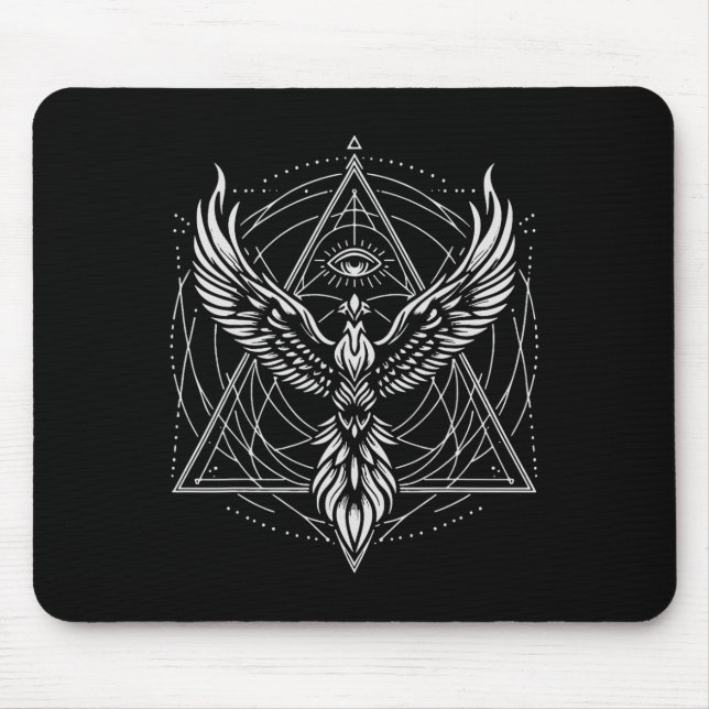 Phoenix Third Eyes Sacred Geometry Spiritual Geome Mouse Mat (Front)