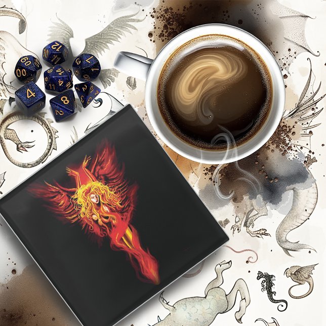 Phoenix Woman Glass Coaster (Creator Uploaded)