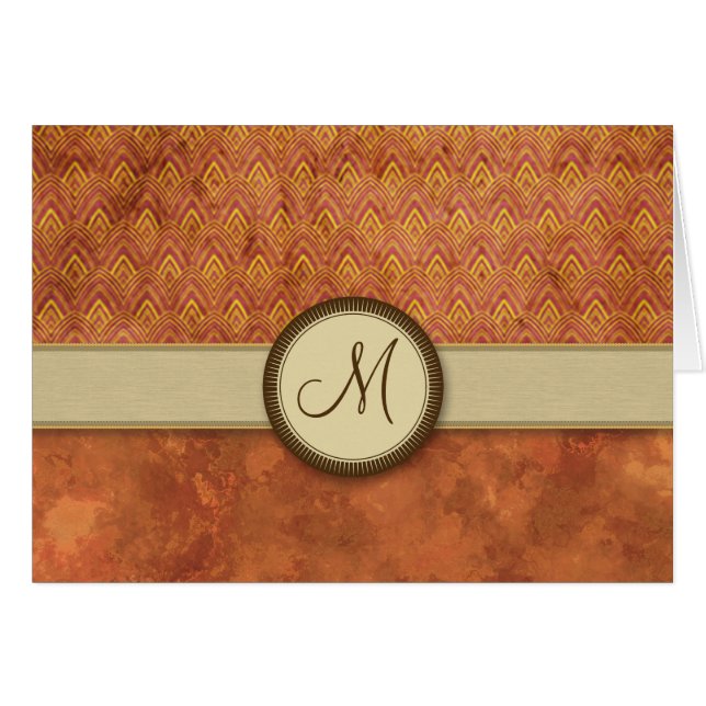 Phoenixes Fire Feather Pattern with Monogram (Front Horizontal)