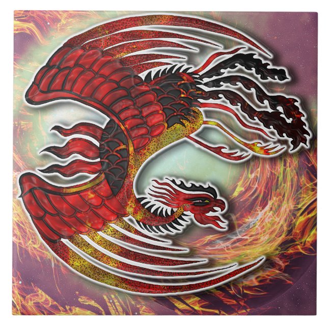 Phoenix's Resurgence: Rising from Life's Flame Tile (Front)