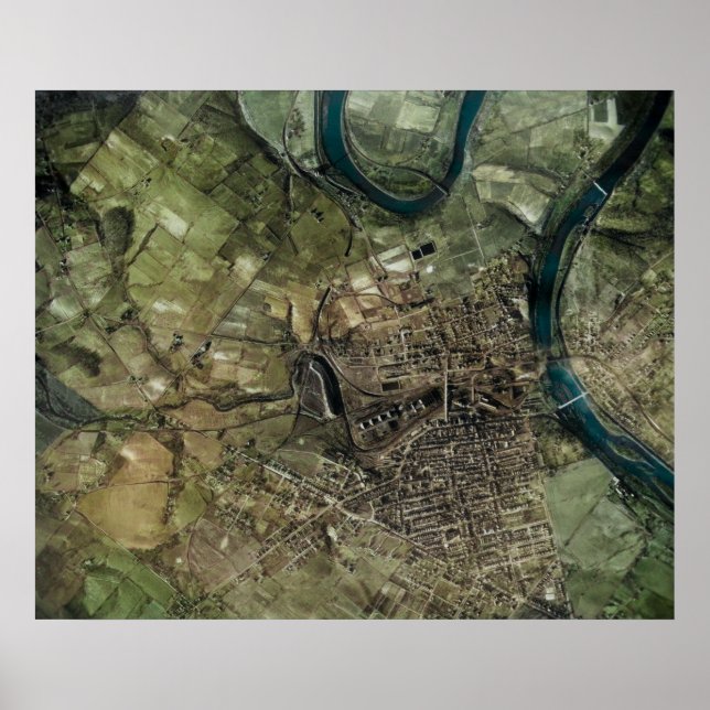 Phoenixville Mont Clare 1937 Aerial Map PA Poster (Front)