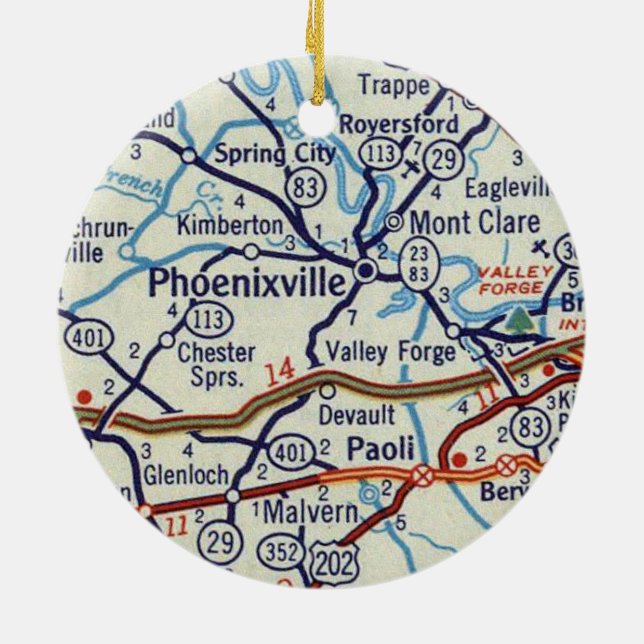 Phoenixville PA Ceramic Tree Decoration (Back)