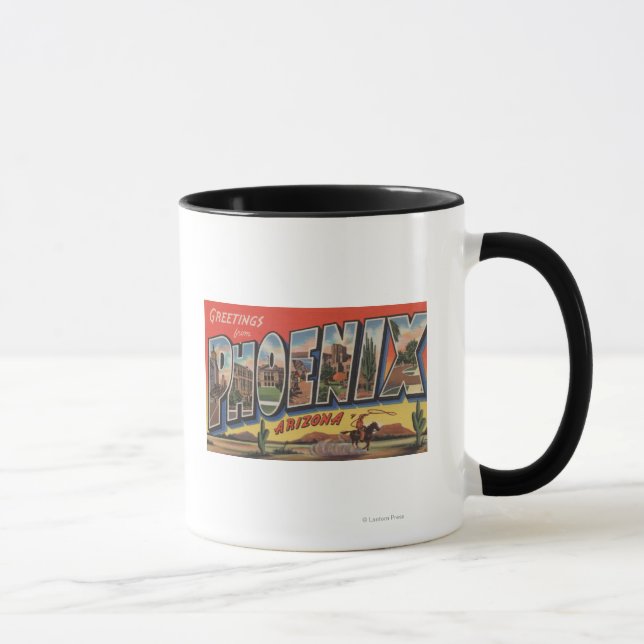 Phoeniz, Arizona - Large Letter Scenes Mug (Right)