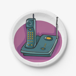 Phone And Answering Machine Paper Plates