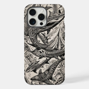 Phone Bone Scrimshaw Sharks iPhone 15 Pro Max Case