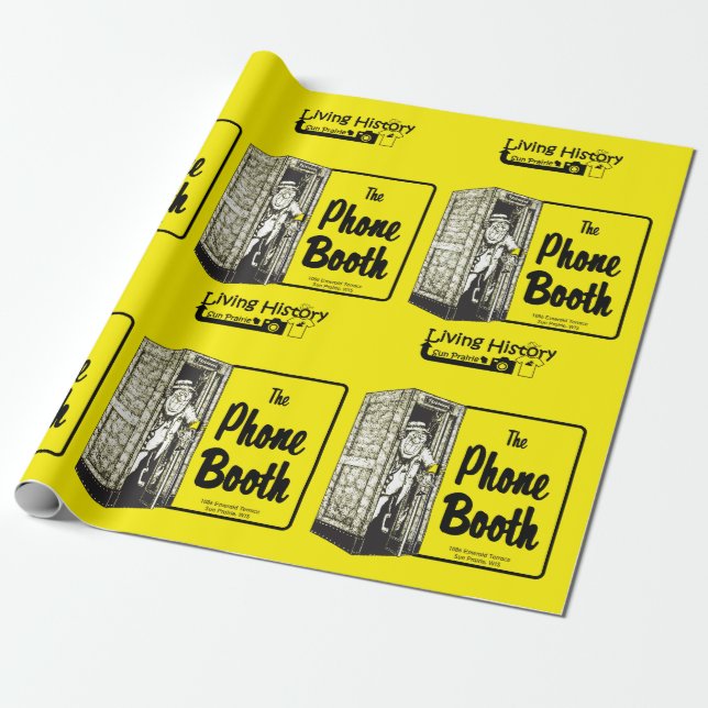 Phone Booth Bar Wrapping Paper (Unrolled)