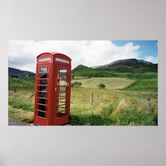 Phone booth in Scotland Poster