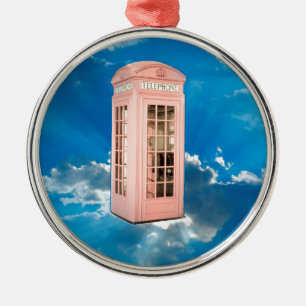phone booth metal tree decoration