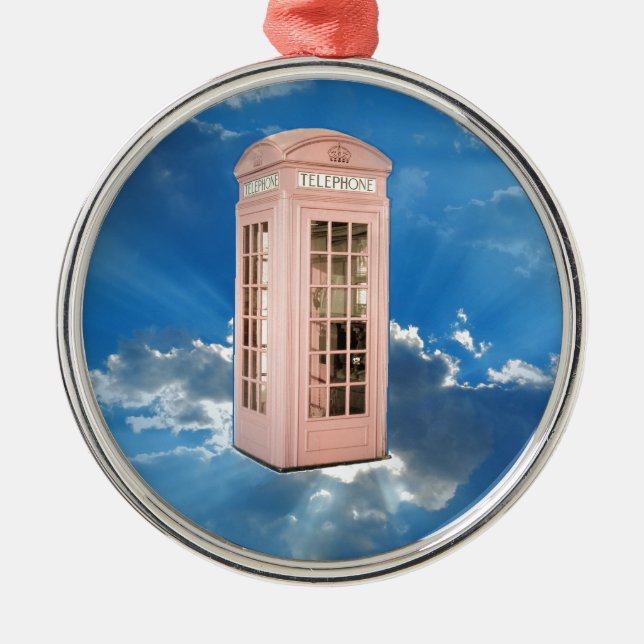 phone booth metal tree decoration (Front)