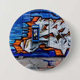 Phone Booth No 12 Colour Version Reflection 7.5 Cm Round Badge