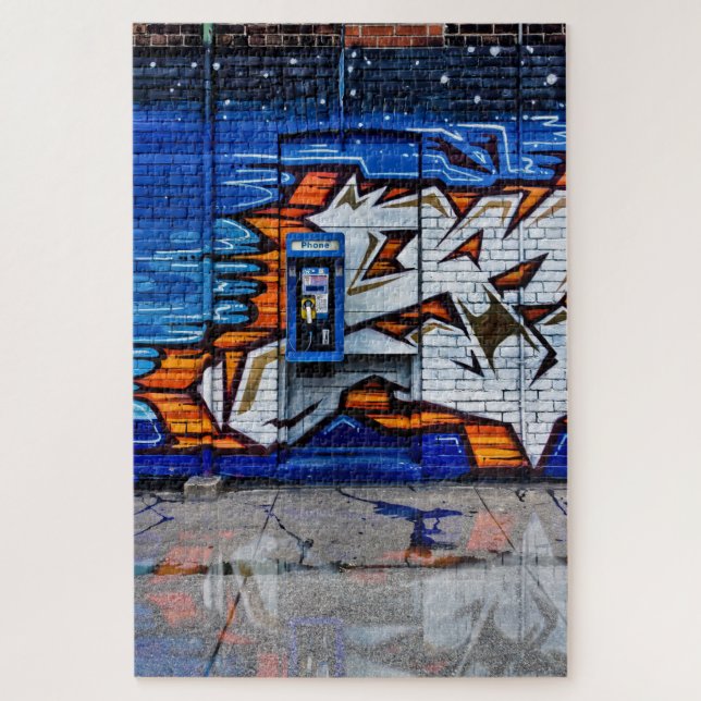 Phone Booth No 12 Colour Version Reflection Jigsaw Puzzle (Vertical)