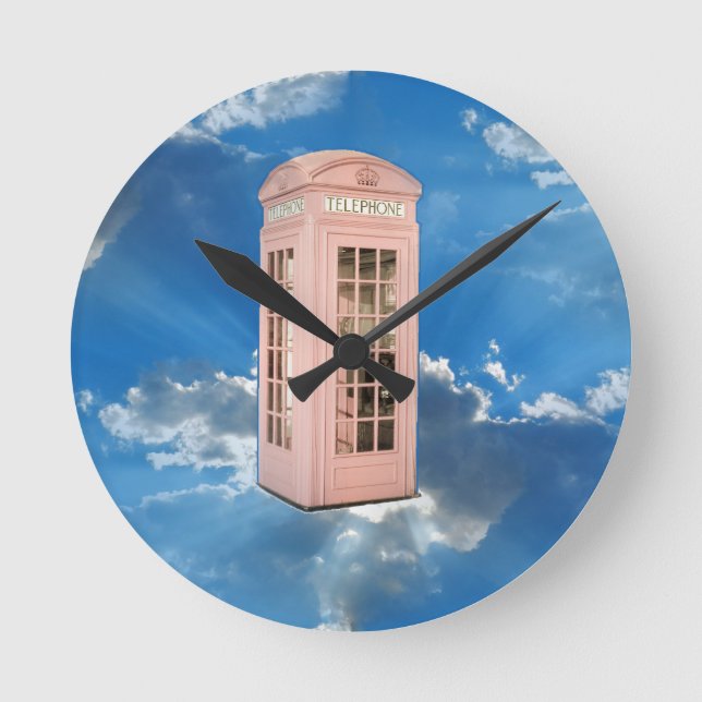 phone booth round clock (Front)