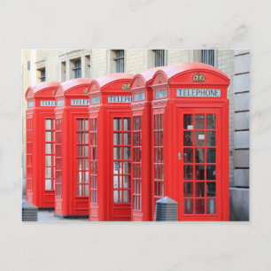 Phone Booths in London, England Postcard