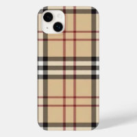 Phone Case Beige Plaid 