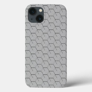 Phone Case Black Pattern Line Cube Geometry Simple
