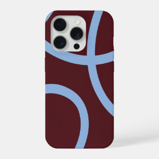 Phone Case - Blue Lines on Burgundy