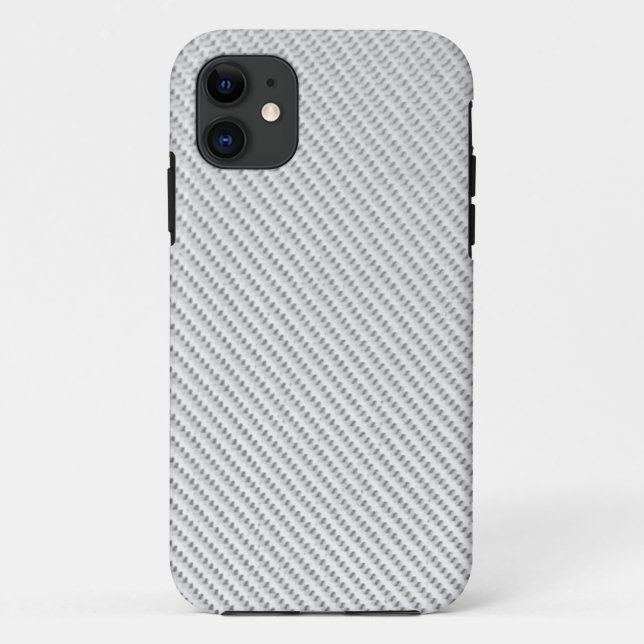 Phone Case - Carbon Fibre - Metallic White (Back)