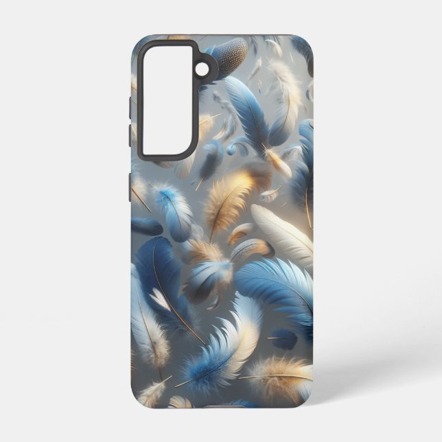 Phone Case Design with Floating Feather Collection (Back)