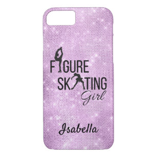 Phone case Figure skating girl purple sparkle