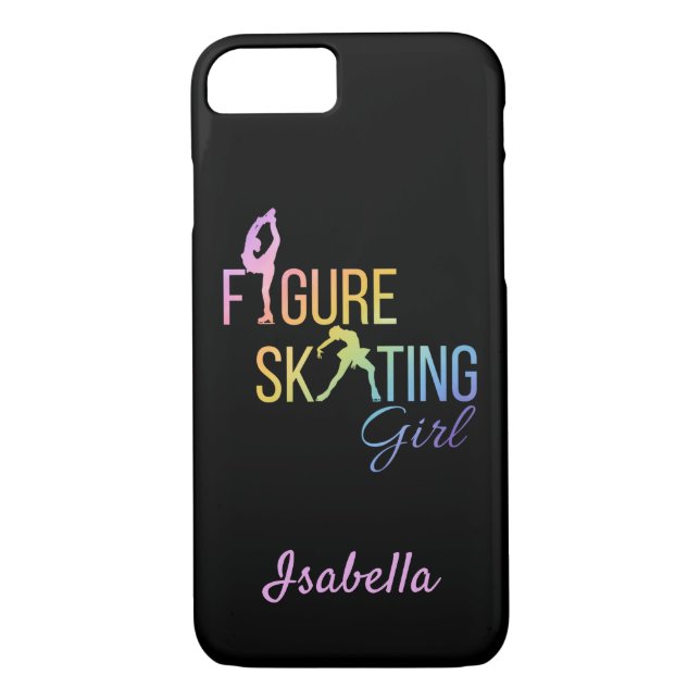 Phone case Figure skating girl rainbow pink (Back)