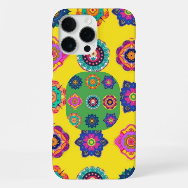 Phone Case historical motifs yellow colour (Back)
