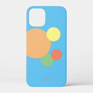 Phone case minimal abstract rainbow confetti name 