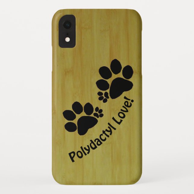 Phone Case - Paw Prints on Bamboo Floor (Back)