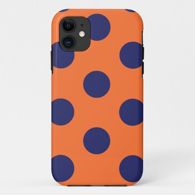 Phone Case Polka Dot (Orange & Navy Blue) (Back)