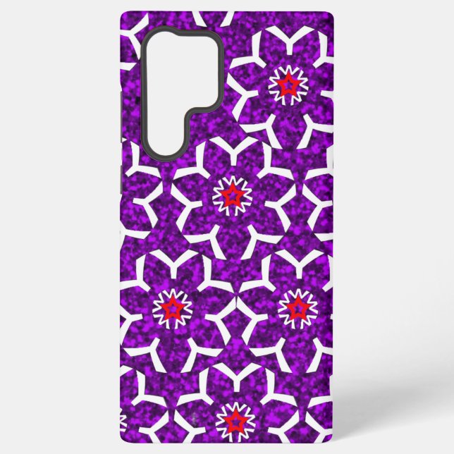 Phone Case purple digital flowers  (Back)