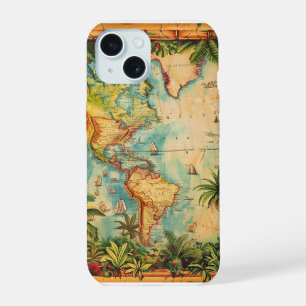 Phone Case-Vintage Atlas Collection iPhone 15 Case