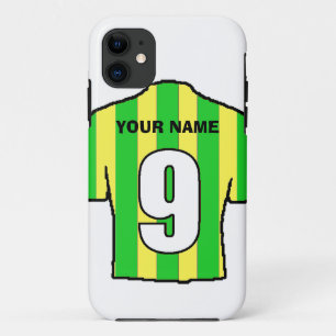 Phone Case with Club Colours! Green & Yellow Shirt