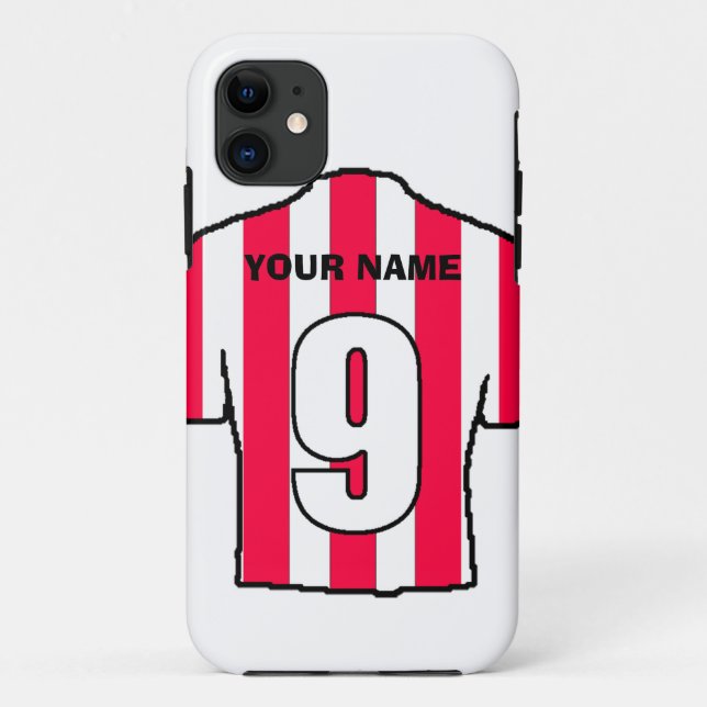 Phone Case with Club Colours! Red & White Shirt (Back)