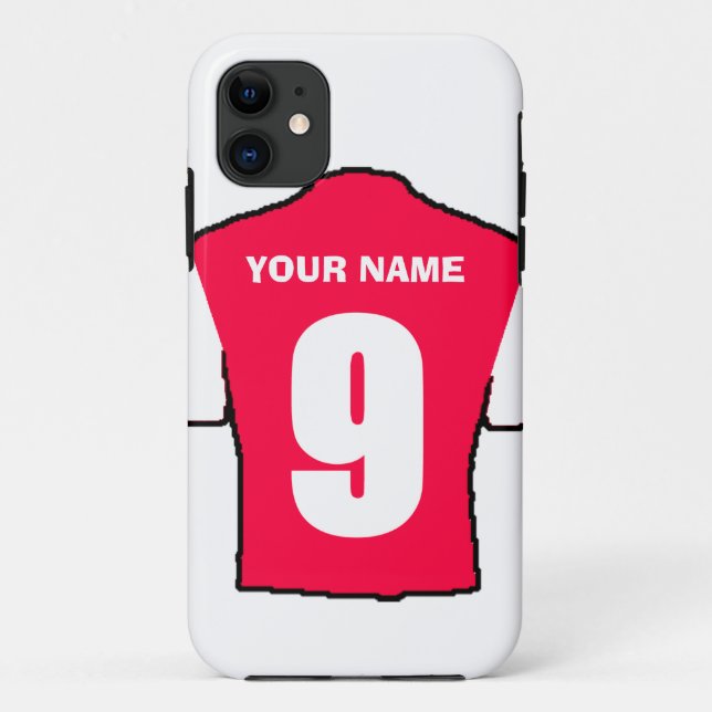 Phone Case with Club Colours! - Red & White Shirt (Back)