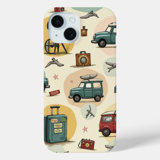 Phone Case With Travel Pattern (Back)