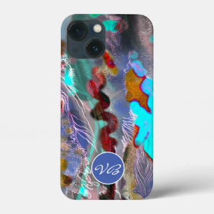 Phone cases Psychedelic mint red monogram