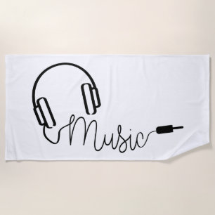 Phone for music app, radio or mp3 shutter beach towel