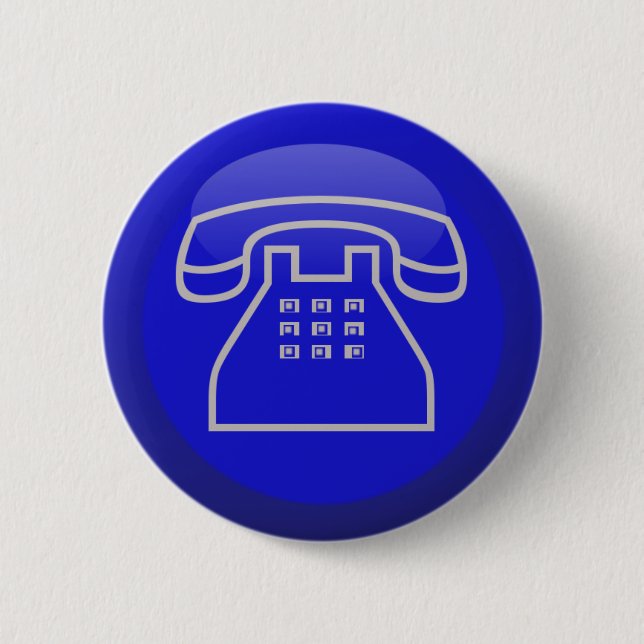 Phone Info Icon 6 Cm Round Badge (Front)
