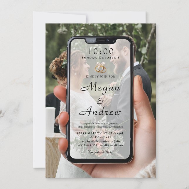 Phone Lock Screen Wedding Invitation (Front)