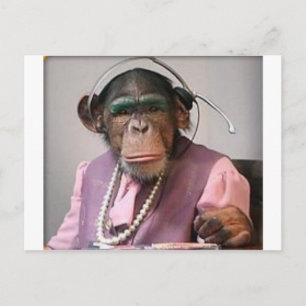 phone monkey postcard