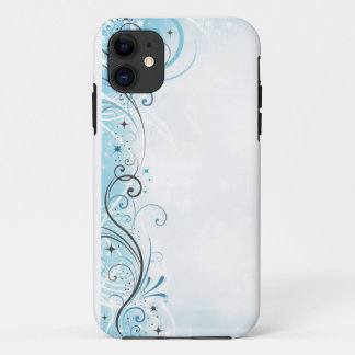 phone protector case=blue swirls & stars iPhone 11 case