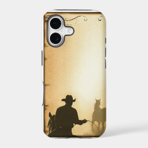 phone protector case= Western Ranch Roping Cowboy