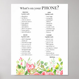 Phone Question Game 💍 Bridal Shower  Poster