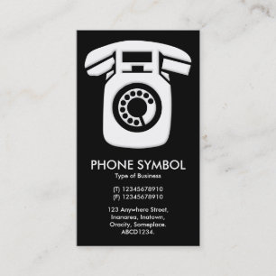Phone Symbol - Black Business Card