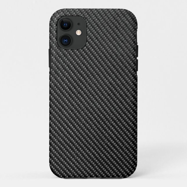 Phone/Tablet Case - Carbon Fibre - Metallic Black (Back)