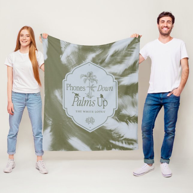 Phones Down, Palms Up - The White Lotus Fleece Blanket (In Situ)