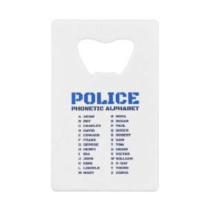 Phonetic A to Z Alphabet for Police Officers